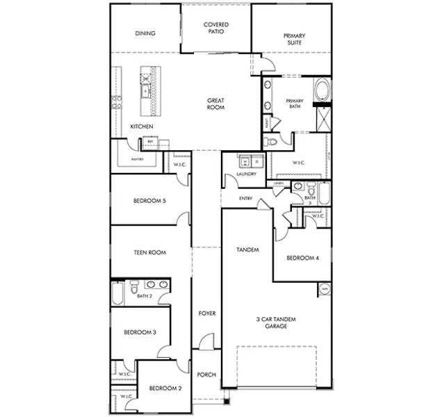 2D floor plan layout of this home in Mountain View Estates Signature Series, Buckeye, AZ (Image 1). 2D floor plan layout of this home in Mountain View Estates Signature Series, Buckeye, AZ (Image 1).