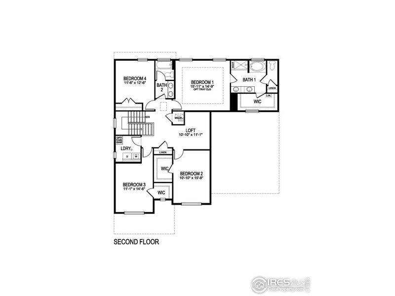 2D floor plan layout of this home in Vantage, Berthoud, CO (Image 2).