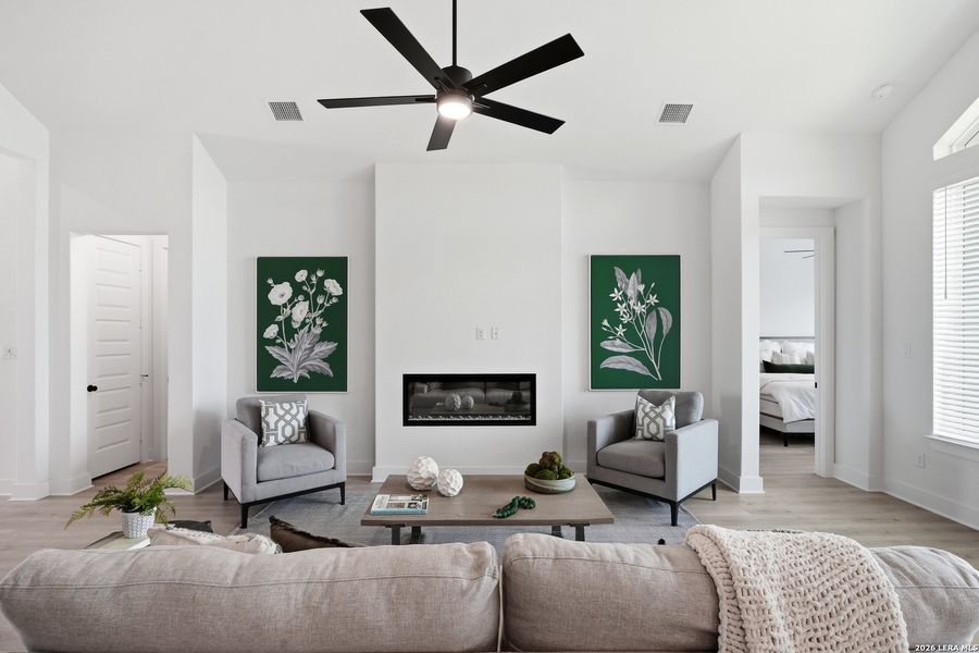 Furnished interior view inside a new home in Alsatian Oaks, Castroville (Image 9). Furnished interior view inside a new home in Alsatian Oaks, Castroville (Image 9).