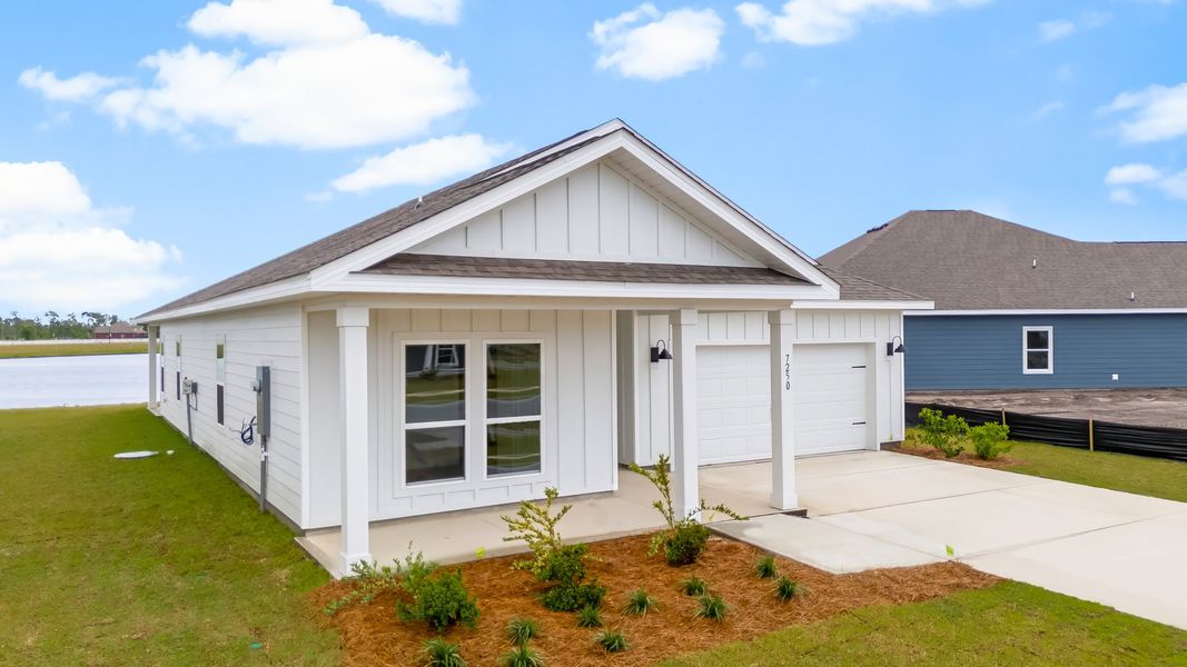 Representative exterior photo of a completed home built from the The Riverside by D.R. Horton in Hodges Bayou Plantation, Panama City, FL (Image 2).