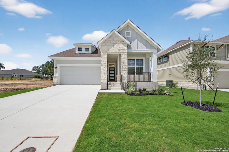 Exterior details and patio area of a home in The Crossvine 45’, Schertz (Image 23).