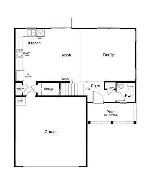 2D floor plan layout of this home in Freeman Farms, Youngsville, NC (Image 3).