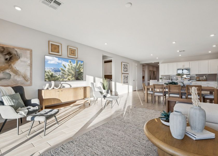 A large room with tables and chairs. A large room with tables and chairs.