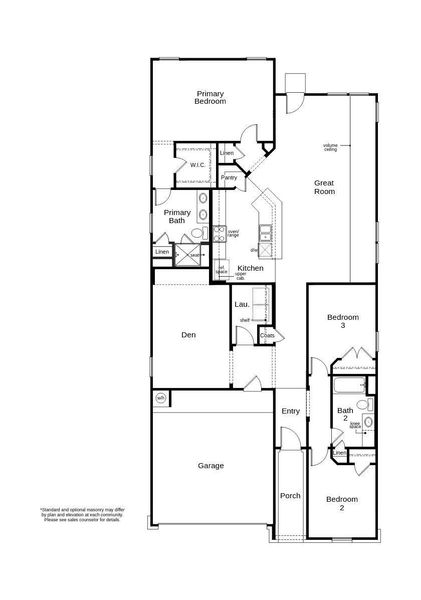 This floor plan features 3 bedrooms, 2 full baths, and over 1,800 square feet of living space.
