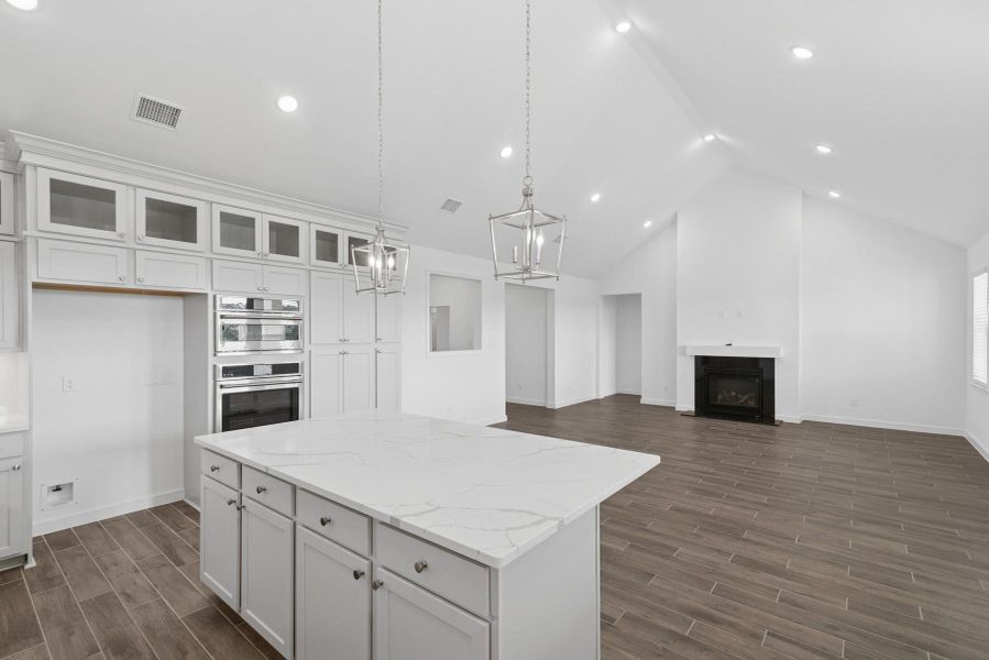 Kitchen open to the dining area and great room