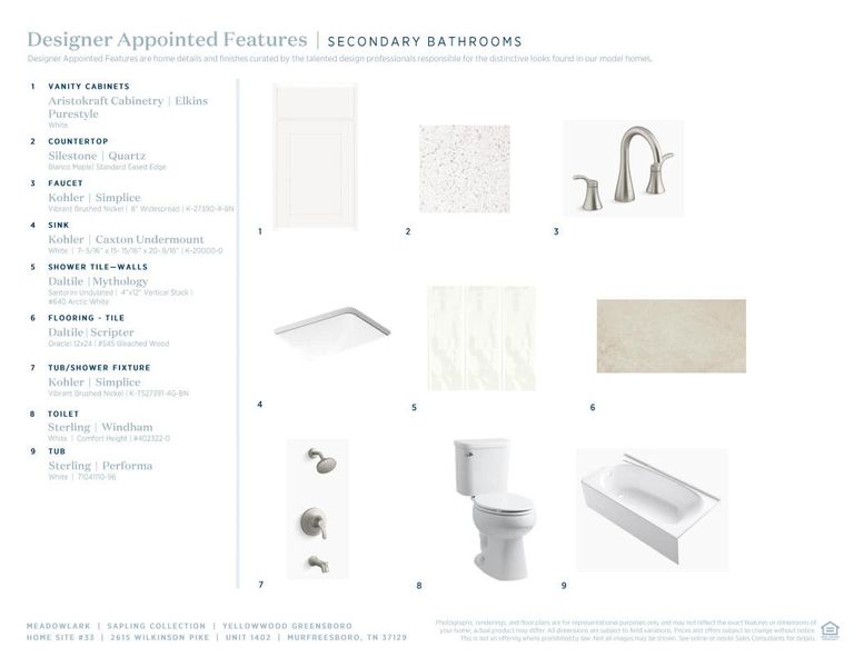 Sample of building materials used in homes in Meadowlark, Murfreesboro (Image 12).