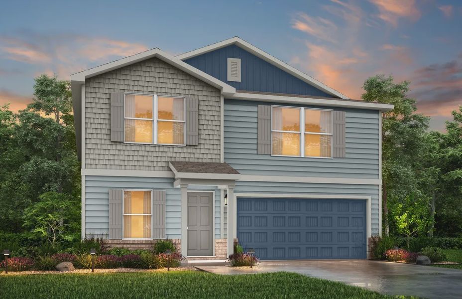 Representative exterior photo of a completed home built from the Adams by National HomeCorp in Villages of Mayfield, Cleburne, TX (Image 34). Representative exterior photo of a completed home built from the Adams by National HomeCorp in Villages of Mayfield, Cleburne, TX (Image 34).