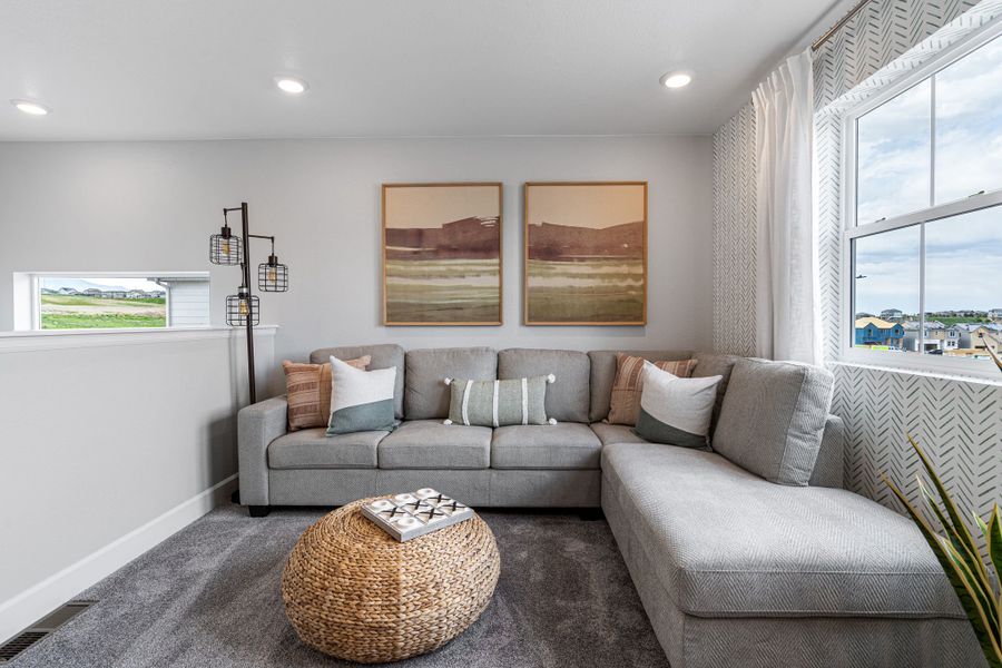 Representative furnished interior of a home built from the Estes by Taylor Morrison in Sterling Ranch Ascent Village, Littleton (Image 11).