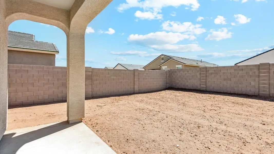 Exterior details and patio area of a home in Radiance at Superstition Vistas, Apache Junction (Image 3).