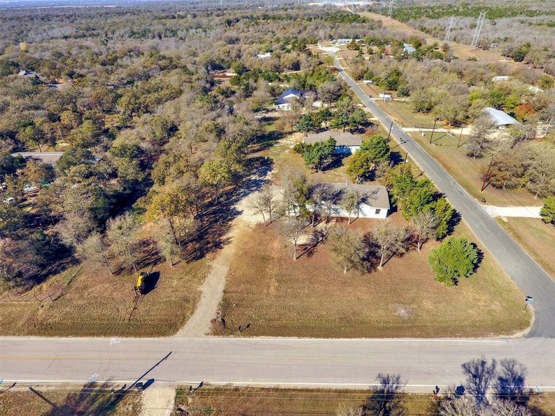 Aerial view of sparsely populated area