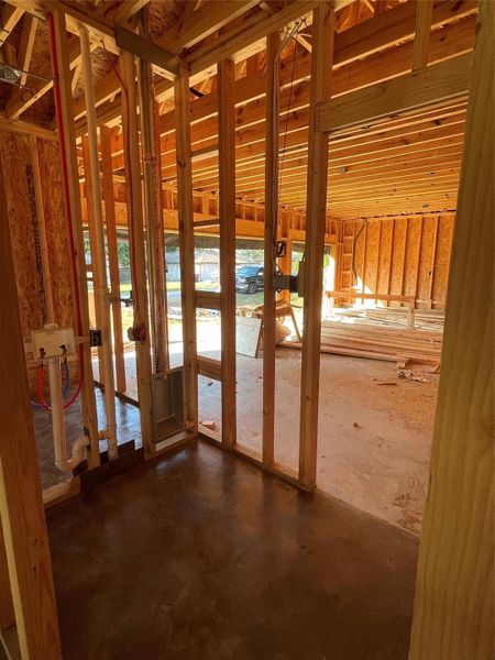 Laundry Room open to the Garage