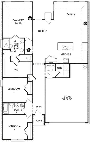 2D floor plan layout for the Boston by Impression Homes in Keeneland, Aubrey, TX (Image 3). 2D floor plan layout for the Boston by Impression Homes in Keeneland, Aubrey, TX (Image 3).
