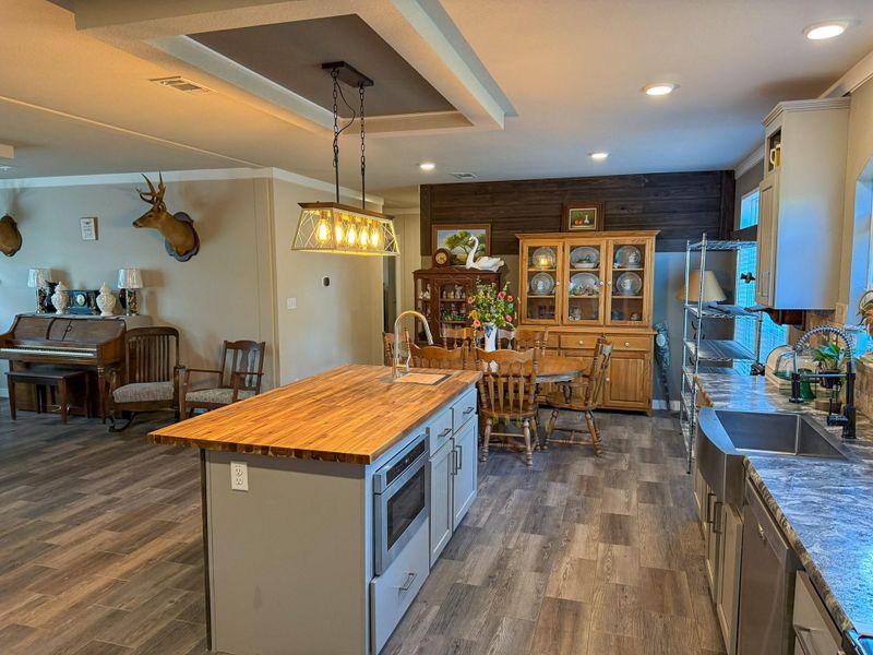 Kitchen Area with butcher block