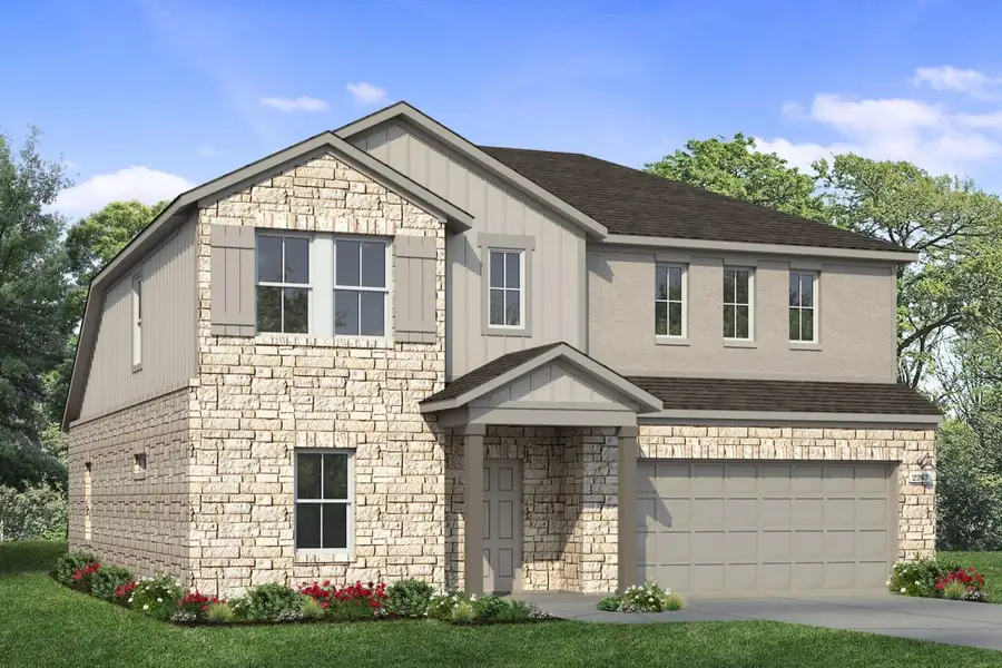 Representative exterior photo of a completed home built from the Colony at Pinehurst 2247 by Brohn Homes in Colony at Pinehurst, Pinehurst, TX (Image 4).