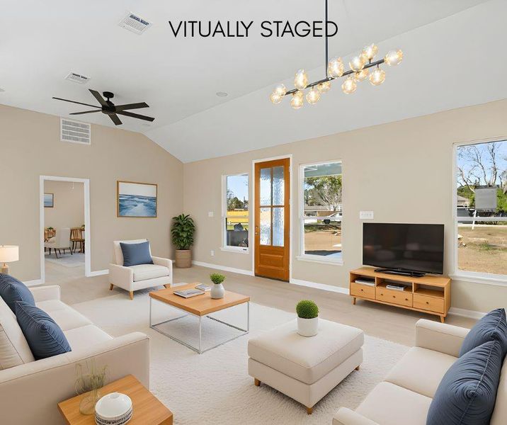 Virtually staged to highlight how this space can be furnished and enjoyed.