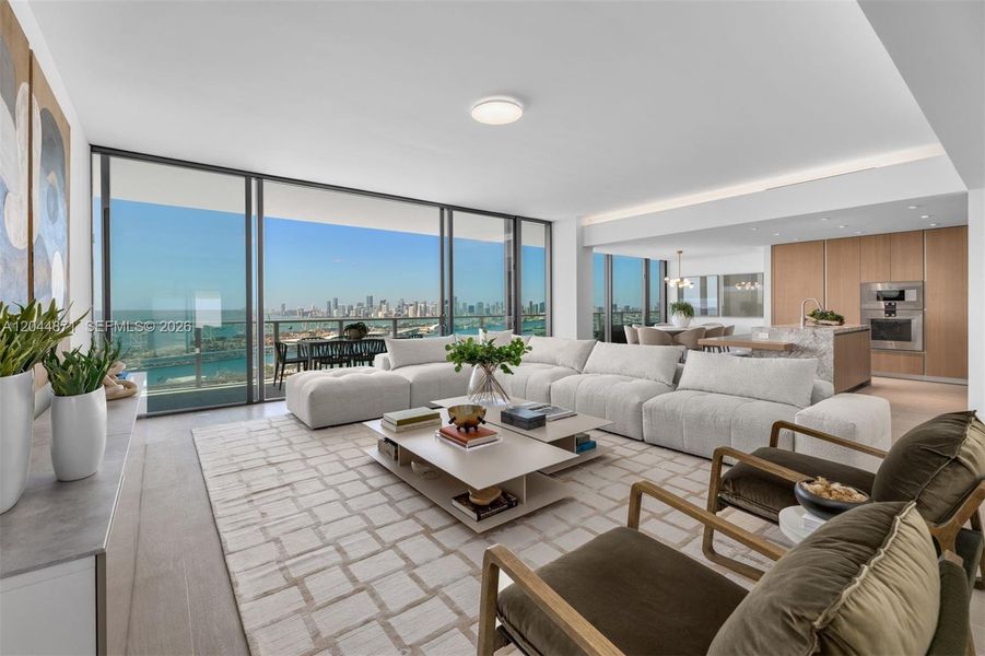 Furnished interior view inside a new home in , Miami Beach (Image 11).