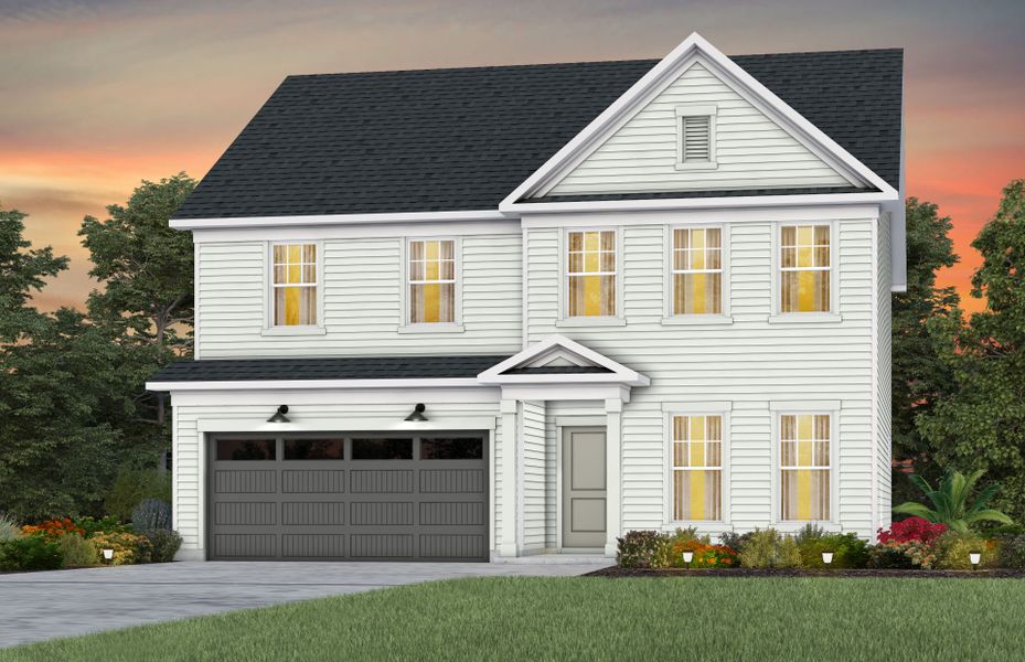 Front exterior of a new home in Michaux Gardens, Belmont, NC, highlighting curb appeal (Image 25).