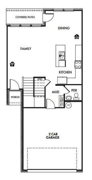 2D floor plan layout for the Meredith by Impression Homes in Main Street Village, Mansfield, TX (Image 3). 2D floor plan layout for the Meredith by Impression Homes in Main Street Village, Mansfield, TX (Image 3).