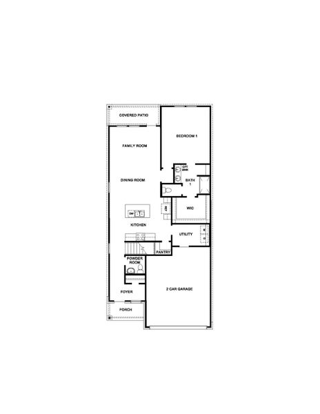 2D floor plan layout for the X30H by D.R. Horton in Granger Pines, Conroe, TX (Image 5).