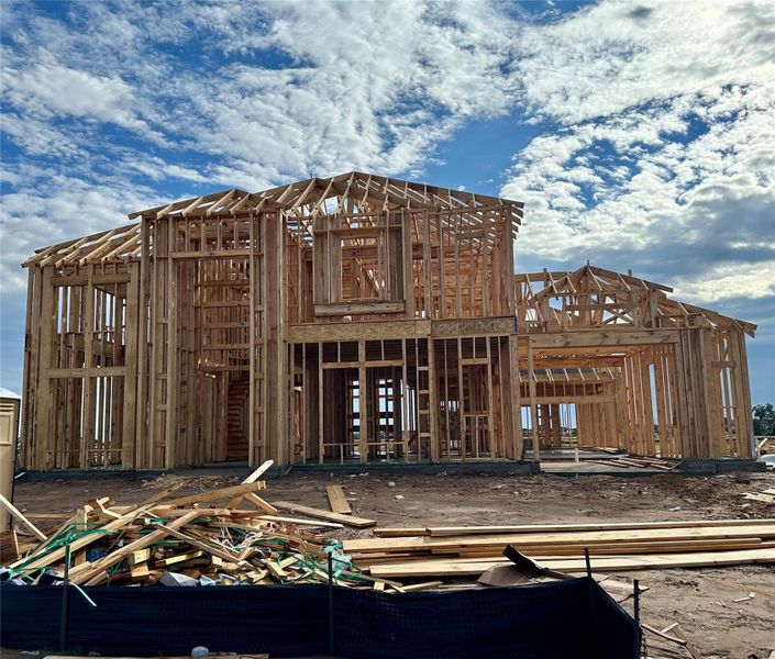 In-progress construction of a new home in Harvest Green 75', Richmond, TX (Image 4).