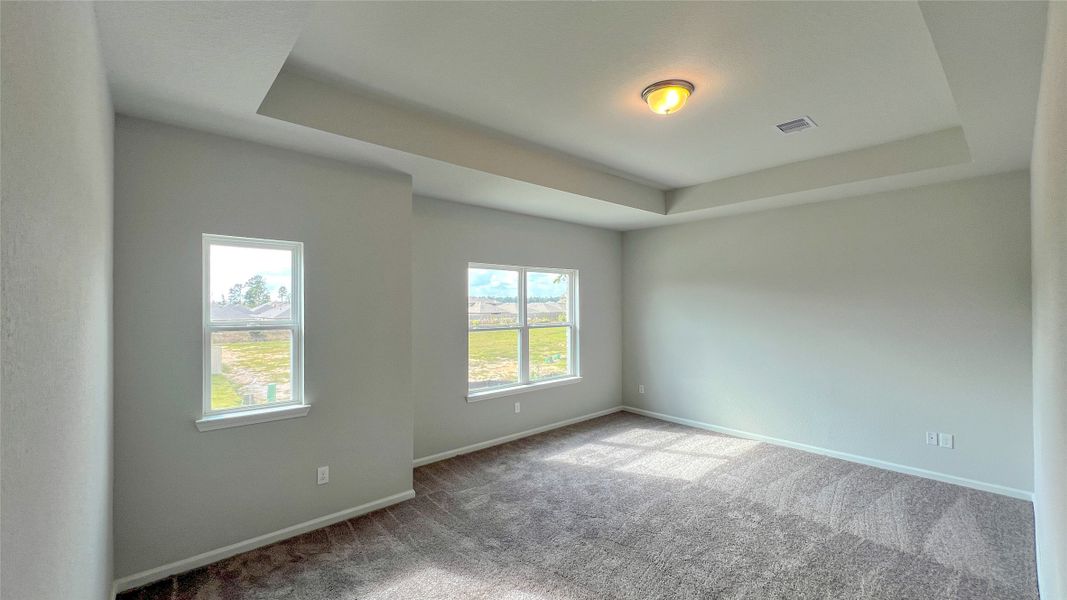 The Brambling- Primary Bedroom. Sample floor plan image for illustration; upgrades, options, and colors may vary.