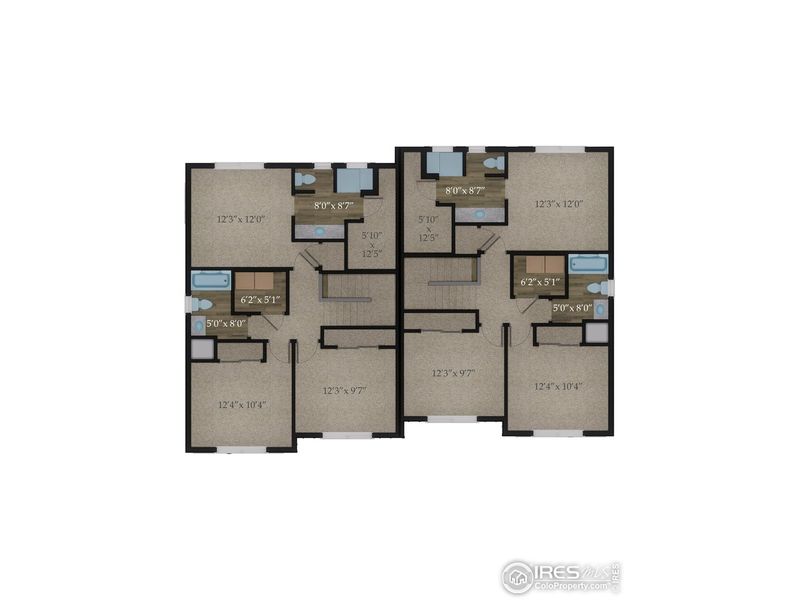 2D floor plan layout of this home in Wilson Commons, Loveland, CO (Image 4).