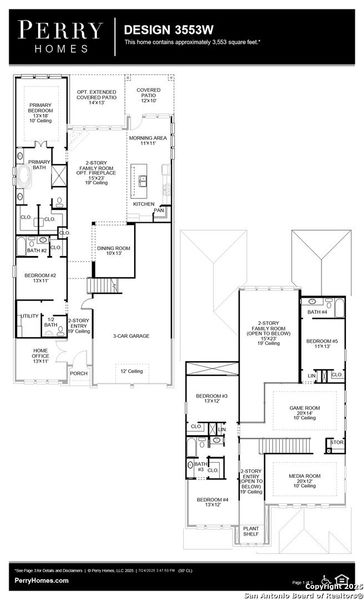 2D floor plan layout of this home in Johnson Ranch 55', Bulverde, TX (Image 3).