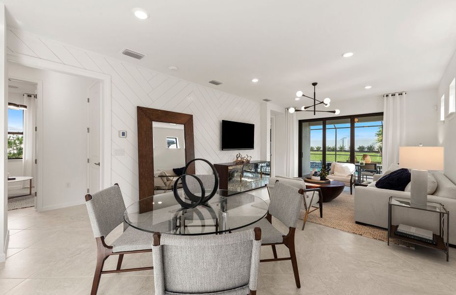 Furnished interior view inside a new home in BeachWalk by Manasota Key, Englewood (Image 7). Furnished interior view inside a new home in BeachWalk by Manasota Key, Englewood (Image 7).