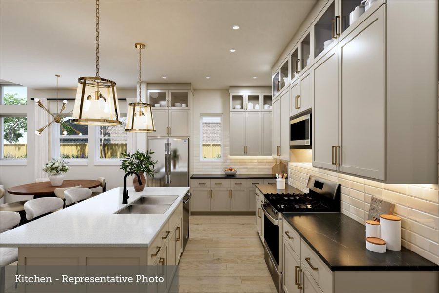 Furnished interior view inside a new home in The Highlands - Grove Collection, Porter (Image 10).