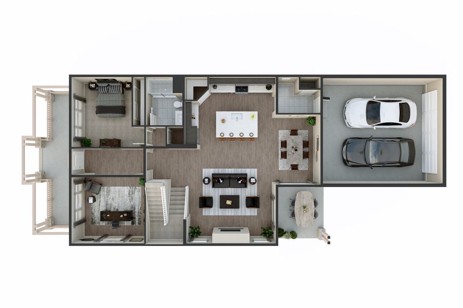 2D floor plan layout for the 3205 by Tri Pointe Homes in The Aurora Highlands, Aurora, CO (Image 4). 2D floor plan layout for the 3205 by Tri Pointe Homes in The Aurora Highlands, Aurora, CO (Image 4).