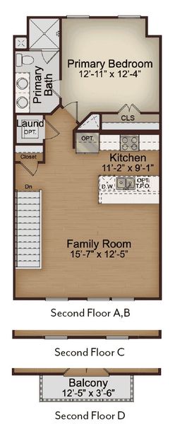 2D floor plan layout for the Rowan by McKinley Homes in Array, Atlanta, GA (Image 4).