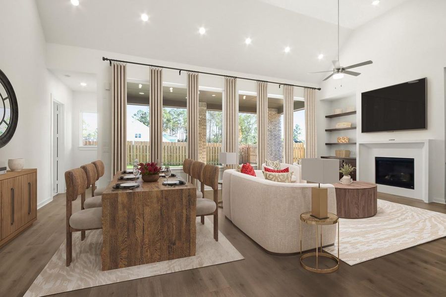 Virtually Staged - Dining and Family Area