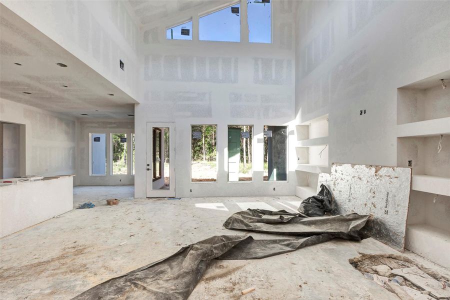 Bright living area with vaulted ceilings. Bright living area with vaulted ceilings.