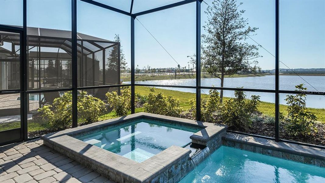 Exterior details and patio area of a home in Esplanade at Center Lake Ranch, St. Cloud (Image 24).