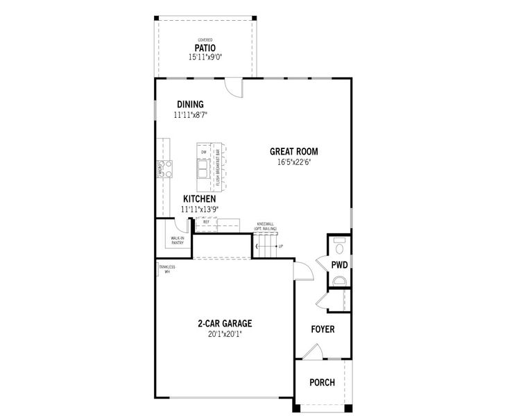 2D floor plan layout of this home in Walden Pond, Forney, TX (Image 4).