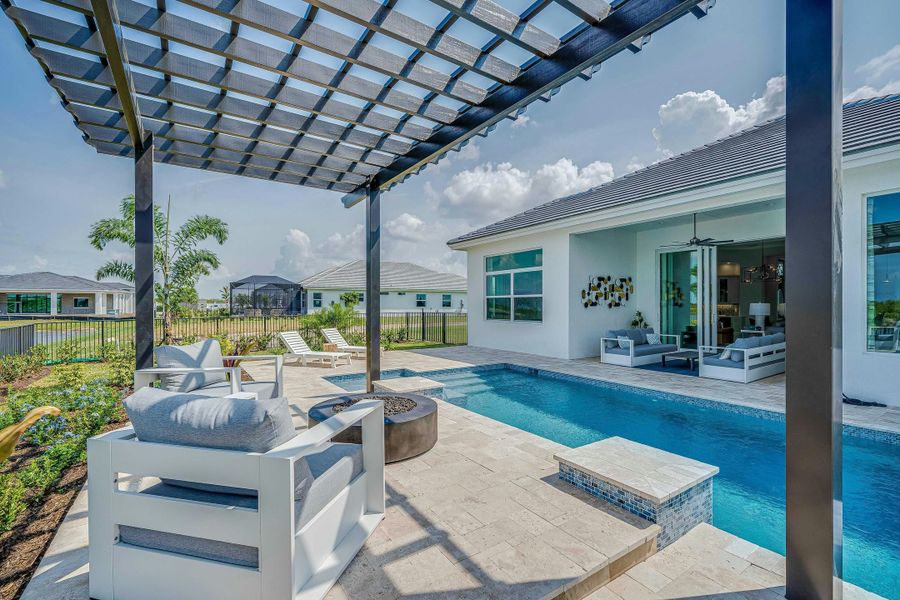 2D floor plan layout for the Sage by GHO Homes in Belterra, Port St. Lucie, FL (Image 98).