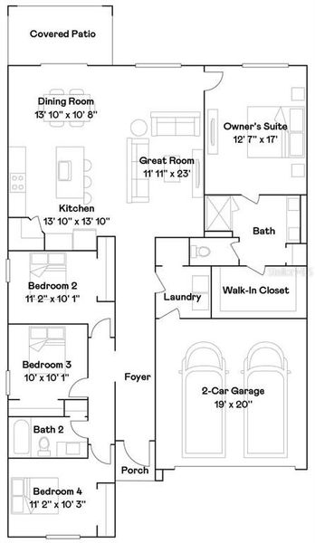 2D floor plan layout of this home in , Groveland, FL (Image 5). 2D floor plan layout of this home in , Groveland, FL (Image 5).