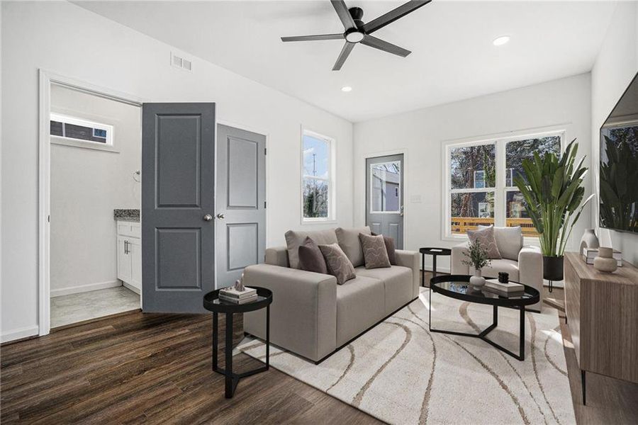 Furnished interior view inside a new home in , Atlanta (Image 5). Furnished interior view inside a new home in , Atlanta (Image 5).