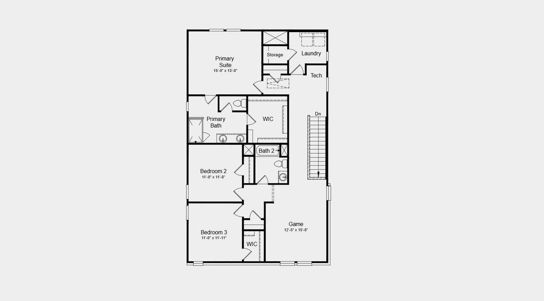 2D floor plan layout for the Osprey by Taylor Morrison in Village Grove, Dripping Springs, TX (Image 5).