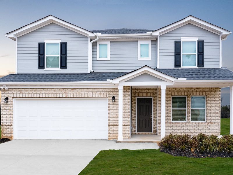 Representative exterior photo of a completed home built from the Johnson by Meritage Homes in Maxwell Commons, Easley, SC (Image 2).
