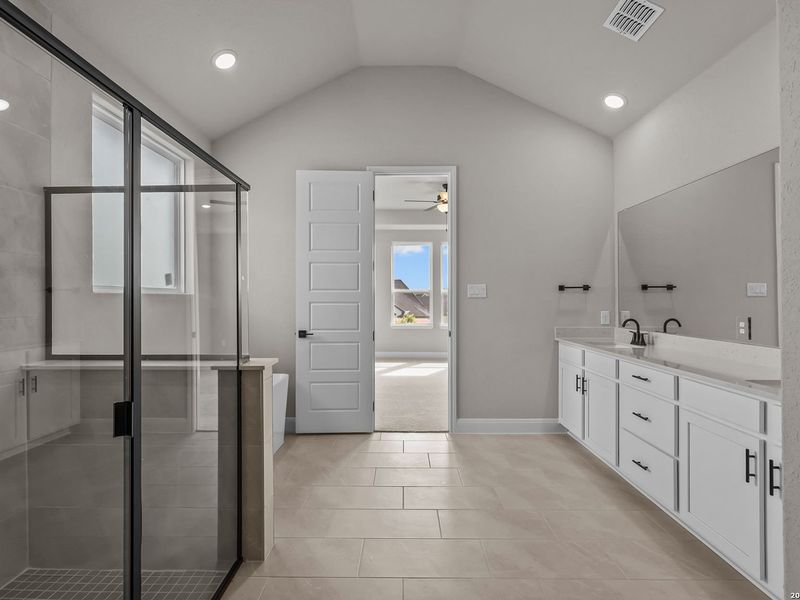 Furnished interior view inside a new home in Potranco Oaks, Castroville (Image 16).