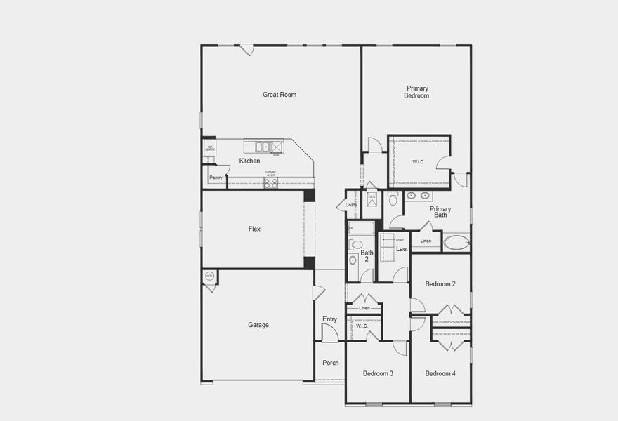2D floor plan layout for the Plan 2625 by KB Home in Davina, Rosenberg, TX (Image 3). 2D floor plan layout for the Plan 2625 by KB Home in Davina, Rosenberg, TX (Image 3).