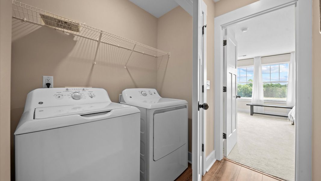 Representative furnished interior of a home built from the Corner Litchfield by DRB Homes in Gresham Station, Simpsonville (Image 19).