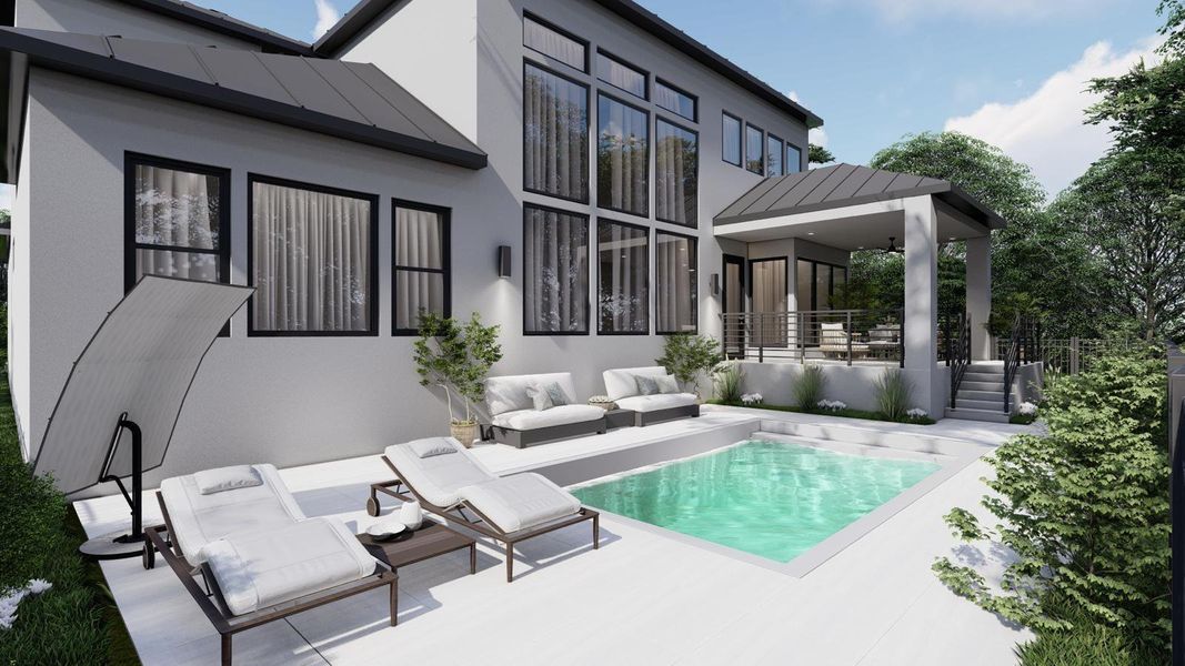 Plenty of space for a pool! Renderings are for illustrative purposes only and may not reflect the actual materials, finishes, or details used in the completed home.