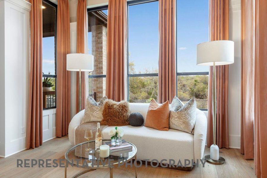 Furnished interior view inside a new home in Elyson, Katy (Image 17).