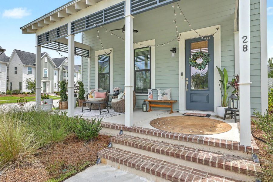 Exterior details and patio area of a home in Nexton - Midtown, Summerville (Image 27). Exterior details and patio area of a home in Nexton - Midtown, Summerville (Image 27).