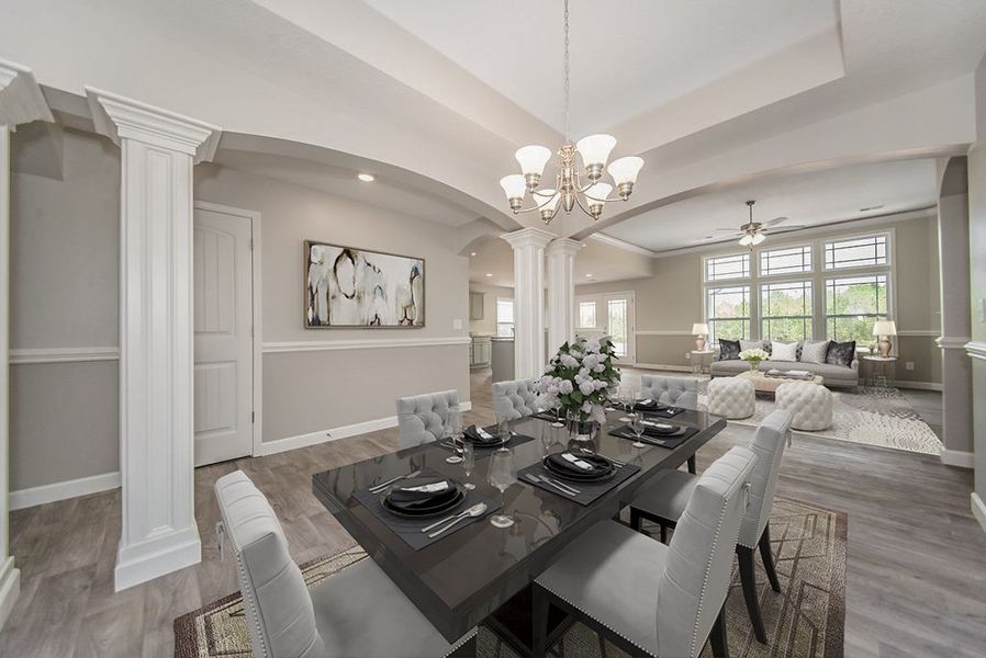 Representative furnished interior of a home built from the Beaumont by Enchanted Homes in Guadalupe Heights, Seguin (Image 8).