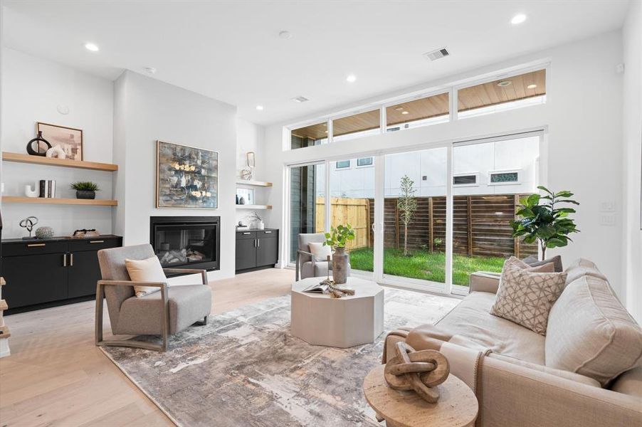 Massive living area that opens to a covered patio.