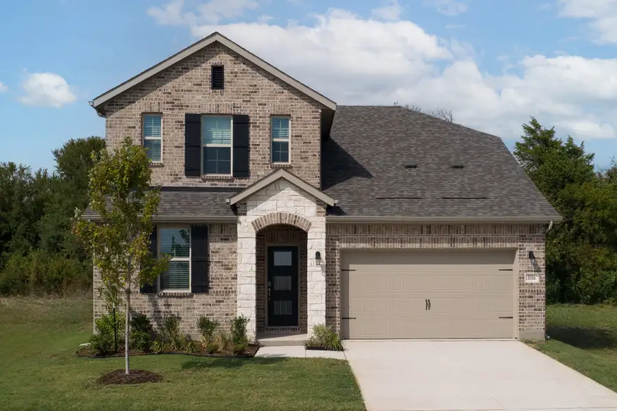 Front exterior of a new home in Churchill, Anna, TX, highlighting curb appeal (Image 1). Front exterior of a new home in Churchill, Anna, TX, highlighting curb appeal (Image 1).