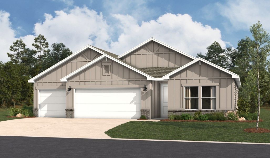 Representative exterior photo of a completed home built from the Sophora by Hakes Brothers in Hickory Ridge Estates, Elmendorf, TX (Image 24).